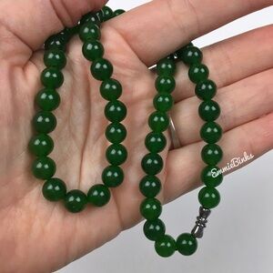 New Natural Jade Jadeite Beaded Necklace